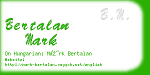 bertalan mark business card